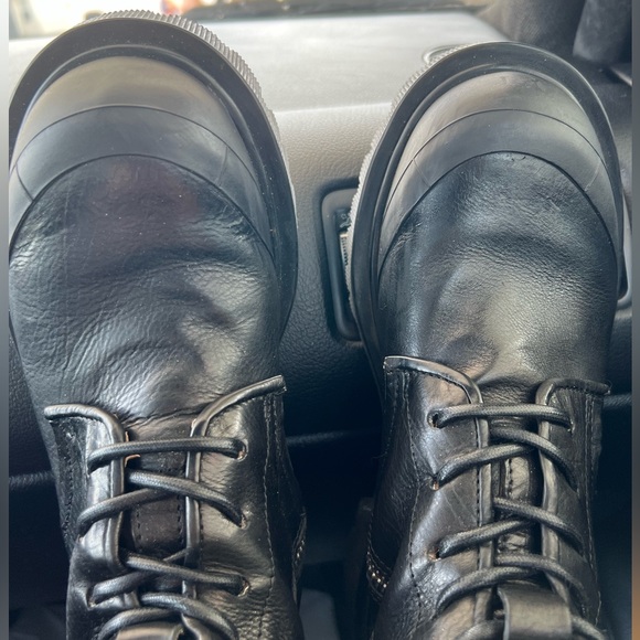 AS.98 Trevy Fur Sherpa lined combat boots black orange 39 8.5 9 worn few x’s - Picture 10 of 10